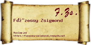 Füzessy Zsigmond névjegykártya